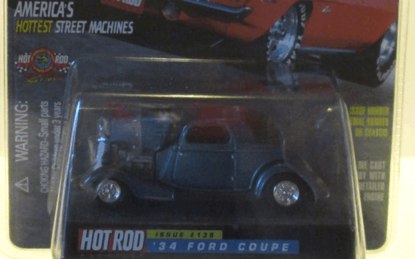 Racing Champions Hot Rod Magazine 1934 Ford Coupe Blue #138