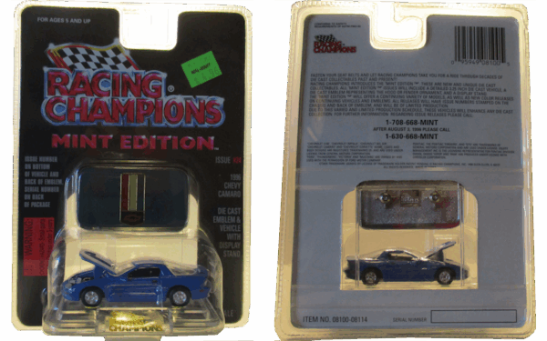 Racing Champions Mint Edition 1996 Chevy Camaro Blue # 24 - Image 2