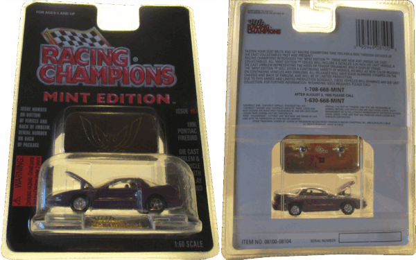 Racing Champions Mint Edition 1996 Pontiac Firebird Purple #8 - Image 2