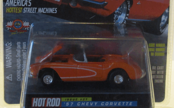 Racing Champions Hot Rod Magazine '57 Chevy Corvette Orange Issue #2T