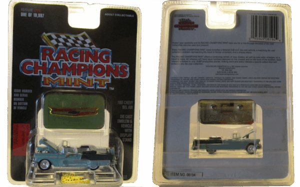1996 Racing Champions Mint 1955 Chevy Bel Air Green #76 - Image 2