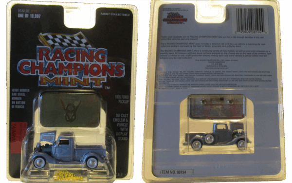 Racing Champions Mint 1935 Ford Pickup Light Blue #75 - Image 2