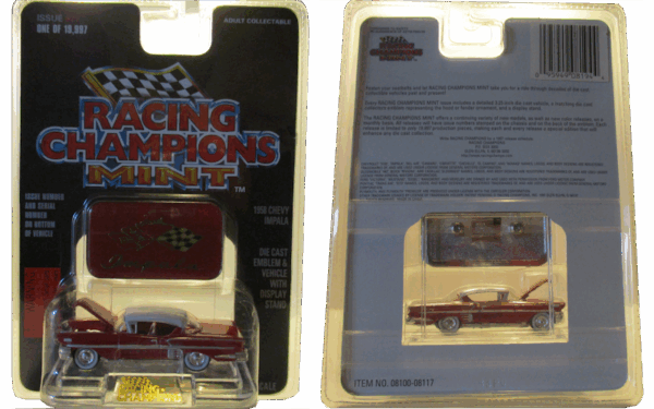 Racing Champions Mint 1958 Chevy Impala SS Red/White #77 - Image 2